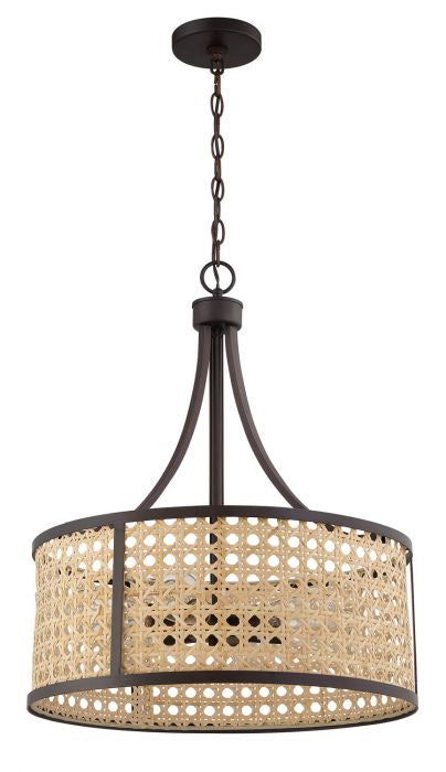 Malaya Six Light Pendant in Aged Bronze Brushed