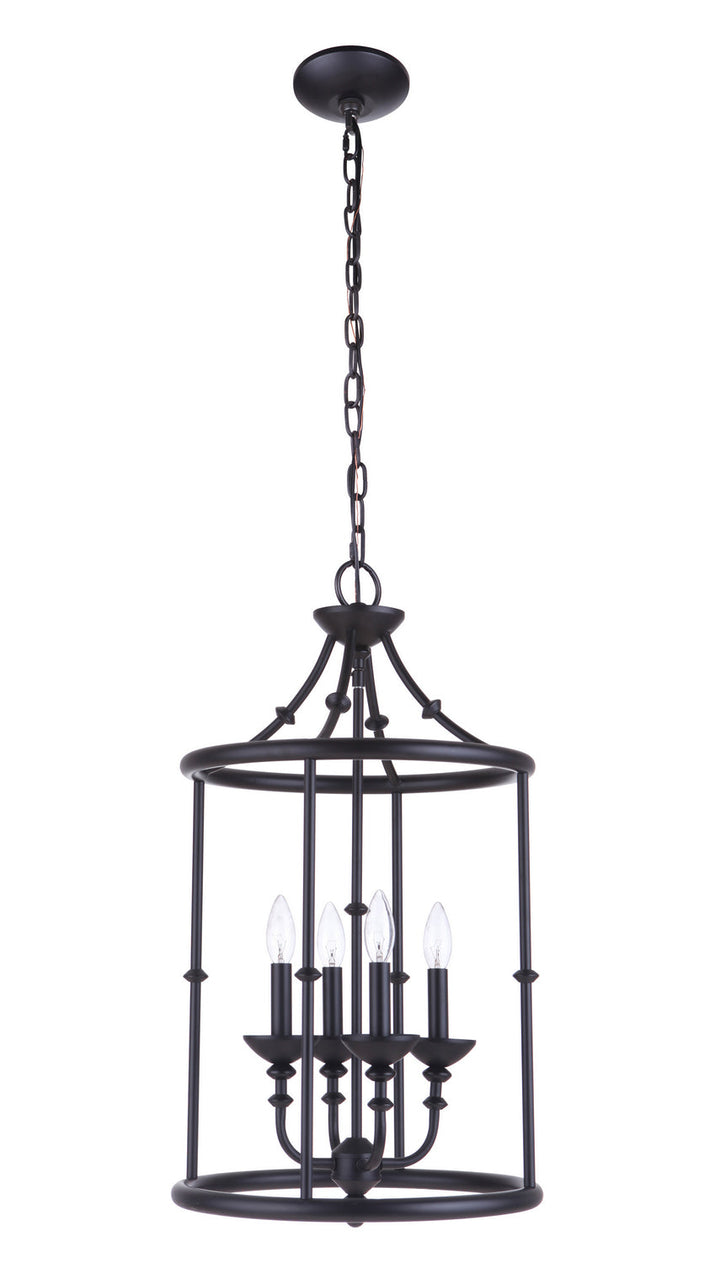 Marlowe Four Light Foyer Pendant in Flat Black