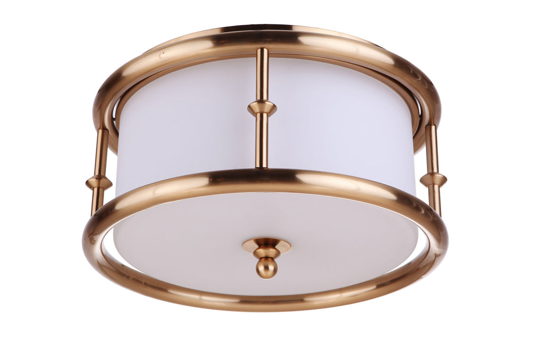 Marlowe Three Light Flushmount in Satin Brass