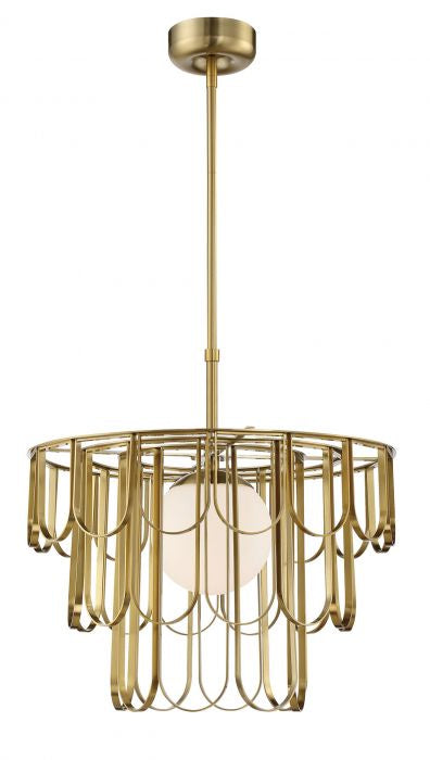 Melody One Light Pendant in Satin Brass