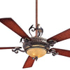 Minka Aire Napoli 56" Ceiling Fan in Sterling Walnut with 20W Dimmable LED Light and Wall Control