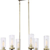 Minka Lavery Ainsley Court Six Light Island Pendant in Aged Kinston Bronze with Brushed Brass