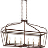 Minka Lavery Astrapia Six Light Island Pendant in Dark Rubbed Sienna With Aged Silver