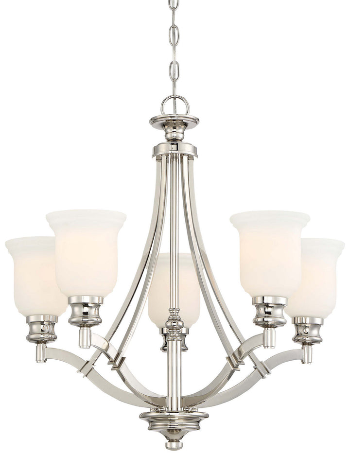 Minka Lavery Audreys Point Five Light Chandelier in Polished Nickel