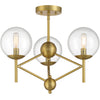 Minka Lavery Auresa Three Light Semi Flush Mount in Soft Brass
