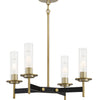 Minka Lavery Baldwin Park Four Light Chandelier in Coal And Soft Brass