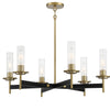 Minka Lavery Baldwin Park Six Light Chandelier in Coal And Soft Brass