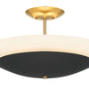 Minka Lavery Bax Three Light Flush Mount in Sand Coal And Soft Brass