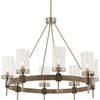 Minka Lavery Bridlewood Eight Light Chandelier in Stone Grey with Brushed Nickell