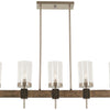 Minka Lavery Bridlewood Five Light Island Pendant in Stone Grey with Brushed Nickell