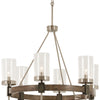 Minka Lavery Bridlewood Six Light Chandelier in Stone Grey with Brushed Nickell