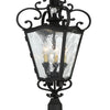 Minka Lavery Brixton Ivy Three Light Outdoor Post Mount in Coal with Honey Goldd Highlight