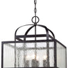 Minka Lavery Camden Square Four Light Mini Chandelier in Aged Charcoal