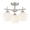 Minka Lavery Camrin Three Light Semi Flush / Chandelier in Brushed Nickel