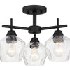 Minka Lavery Camrin Three Light Semi Flush / Chandelier in Coal