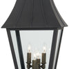 Minka Lavery Chateau Grande Four Light Outdoor Post Mount in Coal with Gold Highlights