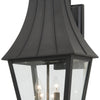 Minka Lavery Chateau Grande Four Light Outdoor Wall Mount in Coal with Gold Highlights