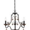 Minka Lavery Colonial Charm Three Light Chandelier in Old World Bronze with Walnut Acce