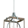 Minka Lavery Country Estates Four Light Pendant in Sun Faded Wood with Brushed Nickel