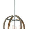 Minka Lavery Country Estates Four Light Pendant in Sun Faded Wood with Brushed Nickel
