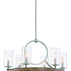 Minka Lavery Country Estates Six Light Chandelier in Sun Faded Wood with Brushed Nickel