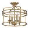 Minka Lavery Covent Park Four Light Semi Flush Mount in Brushed Honey Goldd