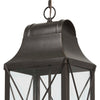 Minka Lavery De Luz Four Light Outdoor Chain Hung in Oil Rubbed Bronze with Gold Highlights