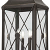 Minka Lavery De Luz Four Light Outdoor Post Mount in Oil Rubbed Bronze with Gold Highlights