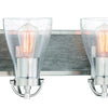 Minka Lavery Garrison Two Light Bath in Brushed Nickel with Shale Wood