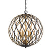 Minka Lavery Gilded Glam Five Light Pendant in Sand Coal With Painted And Pla