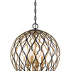 Minka Lavery Gilded Glam Four Light Pendant in Sand Coal With Painted And Pla