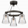 Minka Lavery Graham Avenue Three Light Semi Flush Mount in Smoked Iron And Brushed Nickel