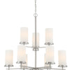 Minka Lavery Haisley Nine Light Chandelier in Brushed Nickel