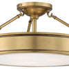 Minka Lavery Harbour Point Three Light Semi Flush Mount in Liberty Gold