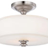 Minka Lavery Harbour Point Two Light Semi Flush Mount in Brushed Nickel