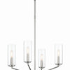 Minka Lavery Highland Crossing Four Light Chandelier in Coal with Polished Nickel Highlig