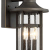 Minka Lavery Highland Ridge Three Light Outdoor Wall Lamp in Oil Rubbed Bronze with Gold Highlights