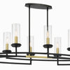 Minka Lavery Hillstone Eight Light Island Pendant in Sand Coal & Soft Brass
