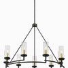 Minka Lavery Hillstone Nine Light Chandelier in Sand Coal & Soft Brass