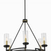 Minka Lavery Hillstone Six Light Chandelier in Sand Coal & Soft Brass