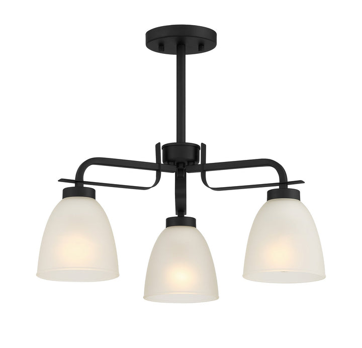 Minka Lavery Kaitlen Three Light Semi Flush / Chandelier in Coal