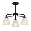 Minka Lavery Kaitlen Three Light Semi Flush / Chandelier in Coal