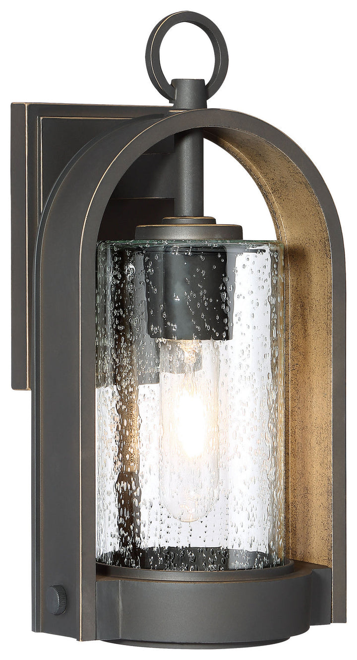 Minka Lavery Kamstra One Light Outdoor Wall Mount in Oil Rubbed Bronze with Gold Highlights