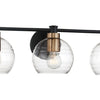 Minka Lavery Keyport Three Light Bath in Sand Coal with Natural Brushed Brass