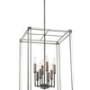 Minka Lavery Langen Square Eight Light Pendant in Antique Nickel (Painted)