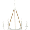 Minka Lavery Lanton Six Light Chandelier in Sand White