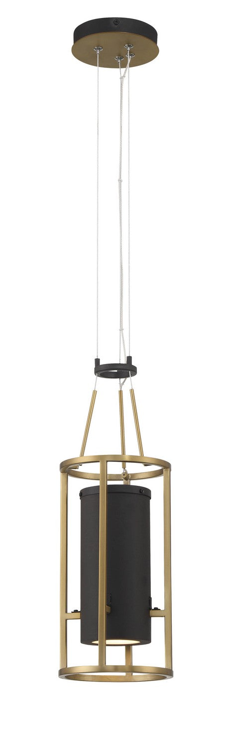 Minka Lavery Levitation LED Mini Pendant in Sand Coal & Soft Brass