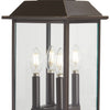 Minka Lavery Miners Loft Four Light Post Mount in Oil Rubbed Bronze with Gold Highlights