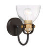 Minka Lavery Monico One Light Bath in Bronze with Natural Brushed Brass
