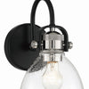 Minka Lavery Monico One Light Bath in Coal with Polished Nickel Highlig